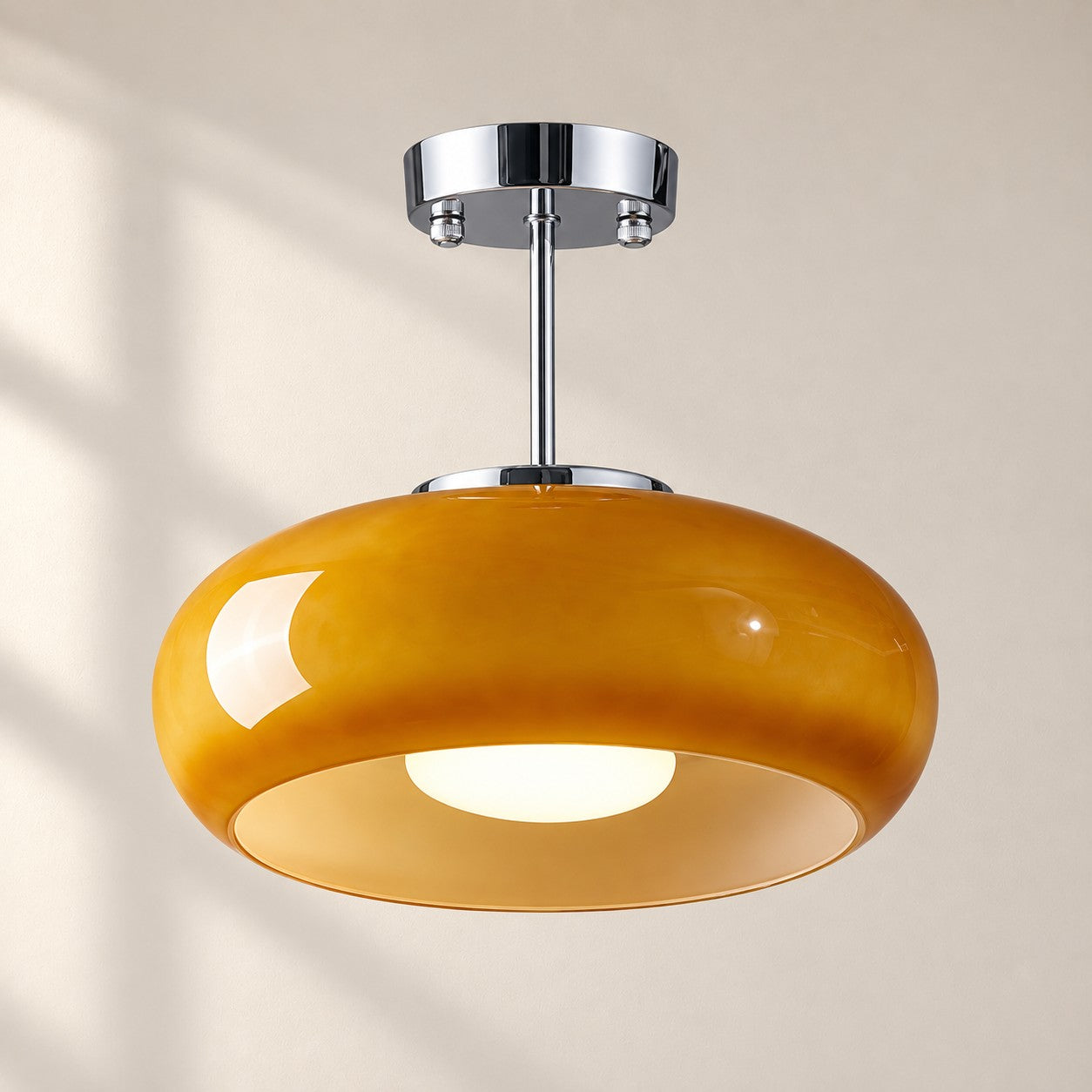 Bauvia Bauhaus moderne runde Glas-Deckenleuchte