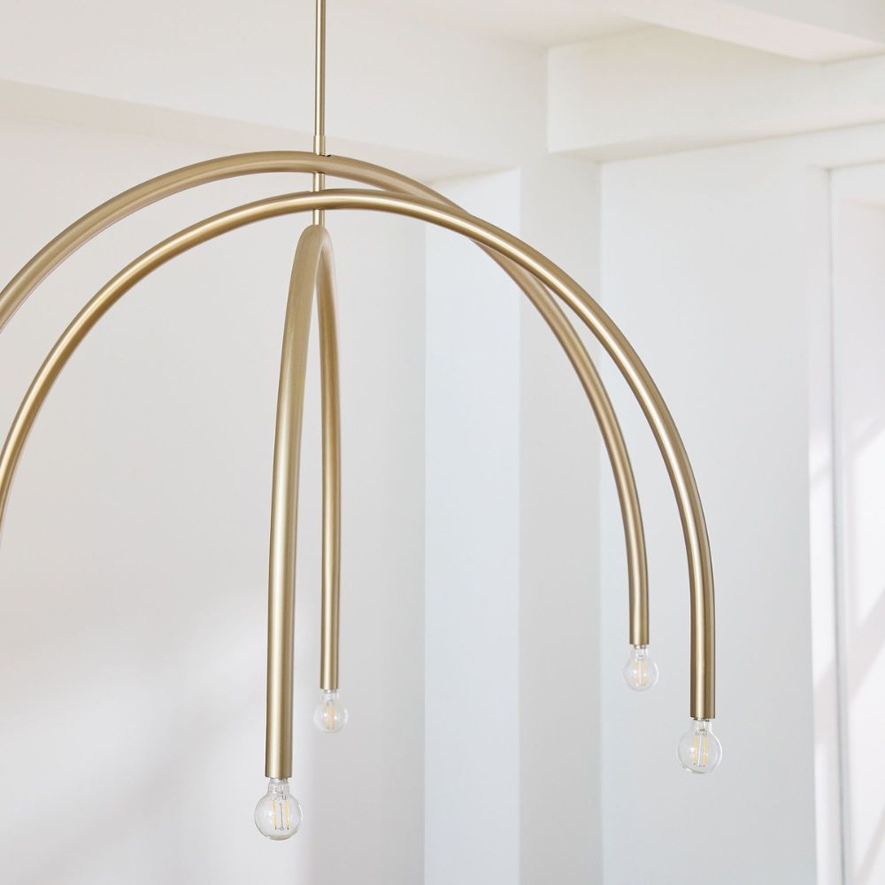 Borvia Rotatable Arm Chandelier - Modern Arc Metal Lamp for Living Room
