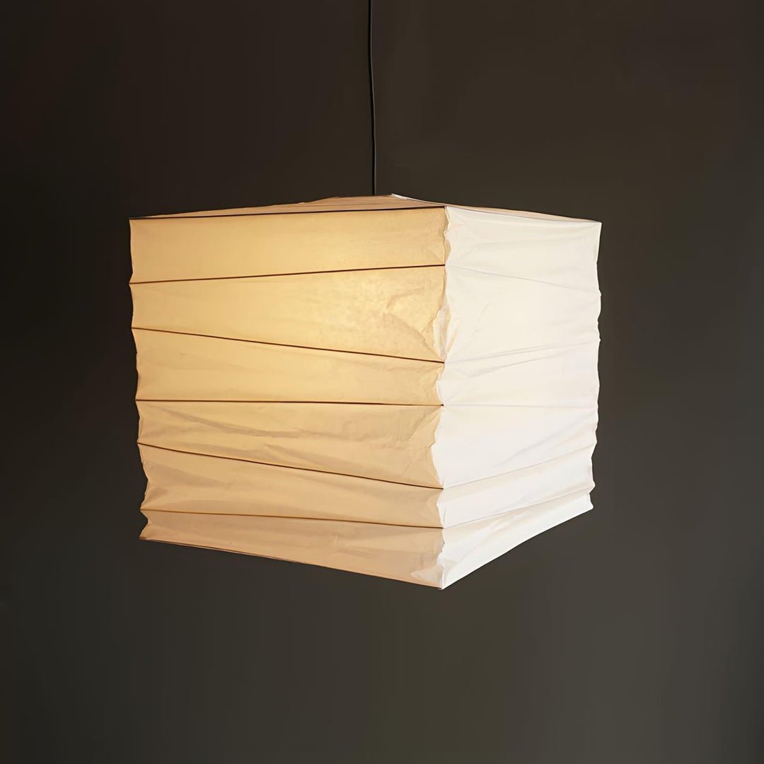 Papierwürfel-Pendelleuchte – Traditionelle minimalistische Lampe für den Eingangsbereich