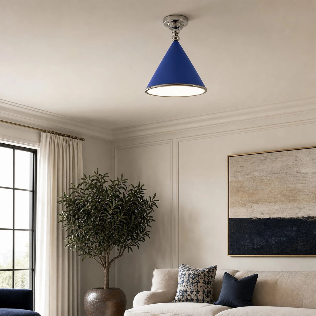 Room scene, blue shade