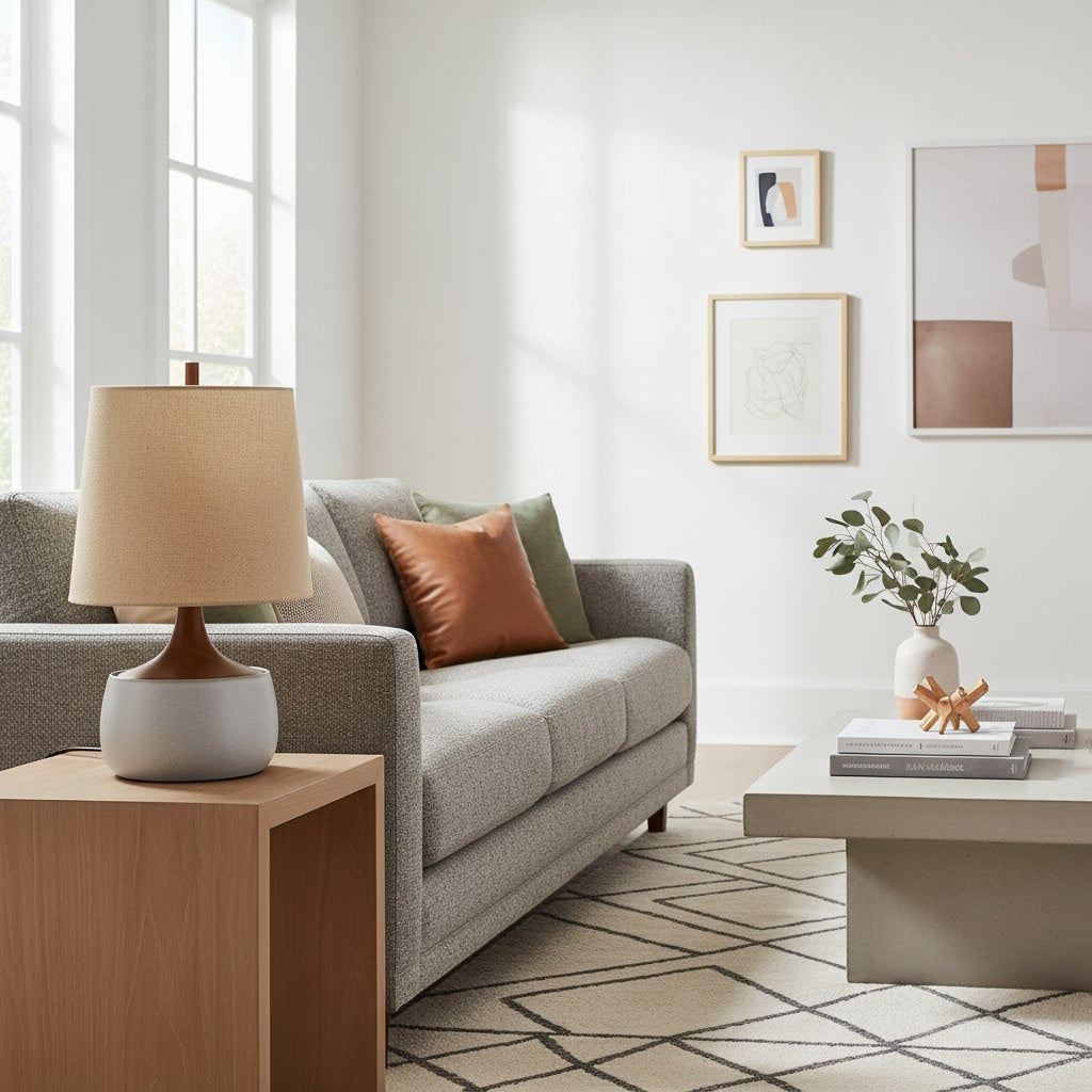 Avero Contemporary Table Lamp - Textured Ceramic Design for Living Room and Office
