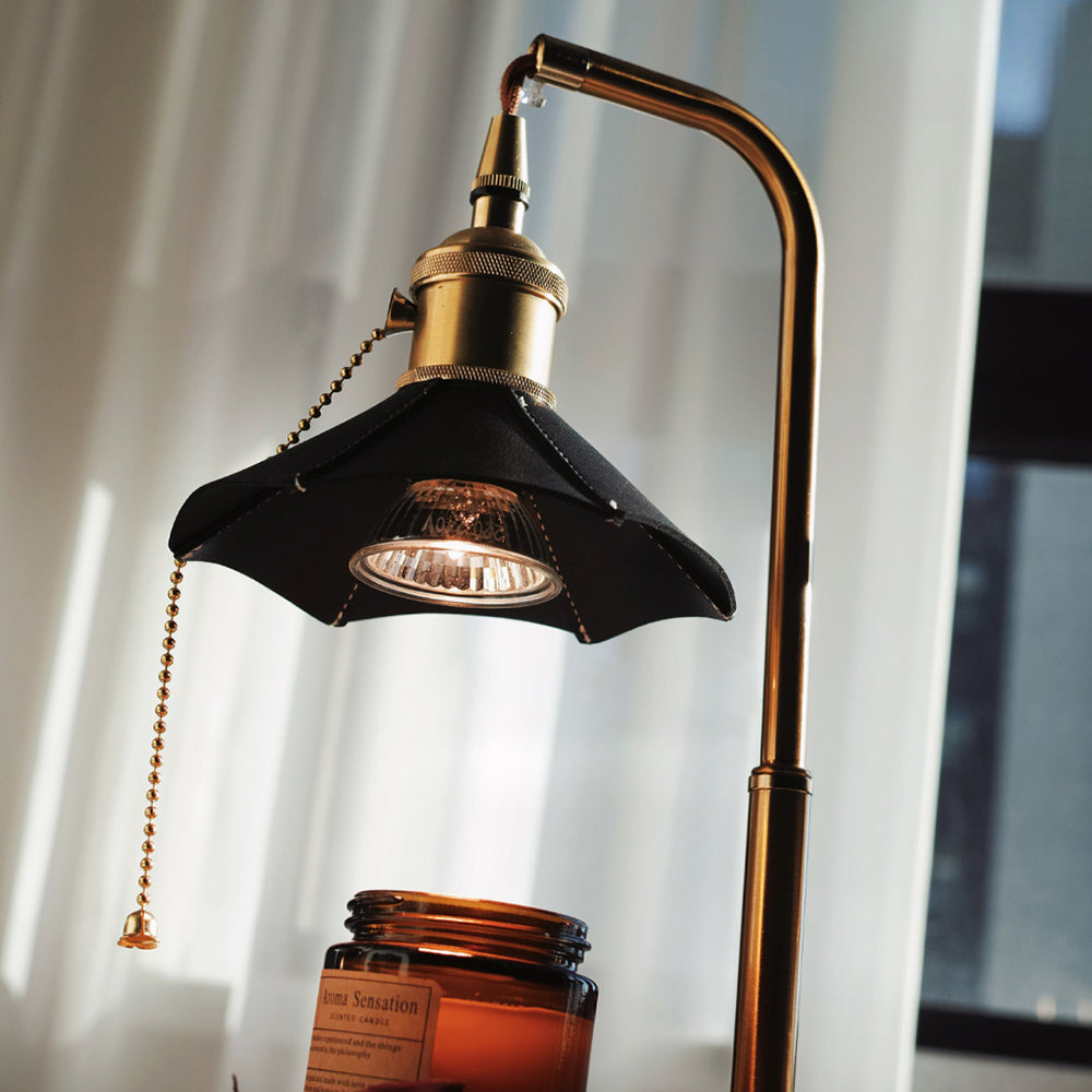 Retro Wood Table Lamp - Aromatherapy Candle Holder with Vintage Charm