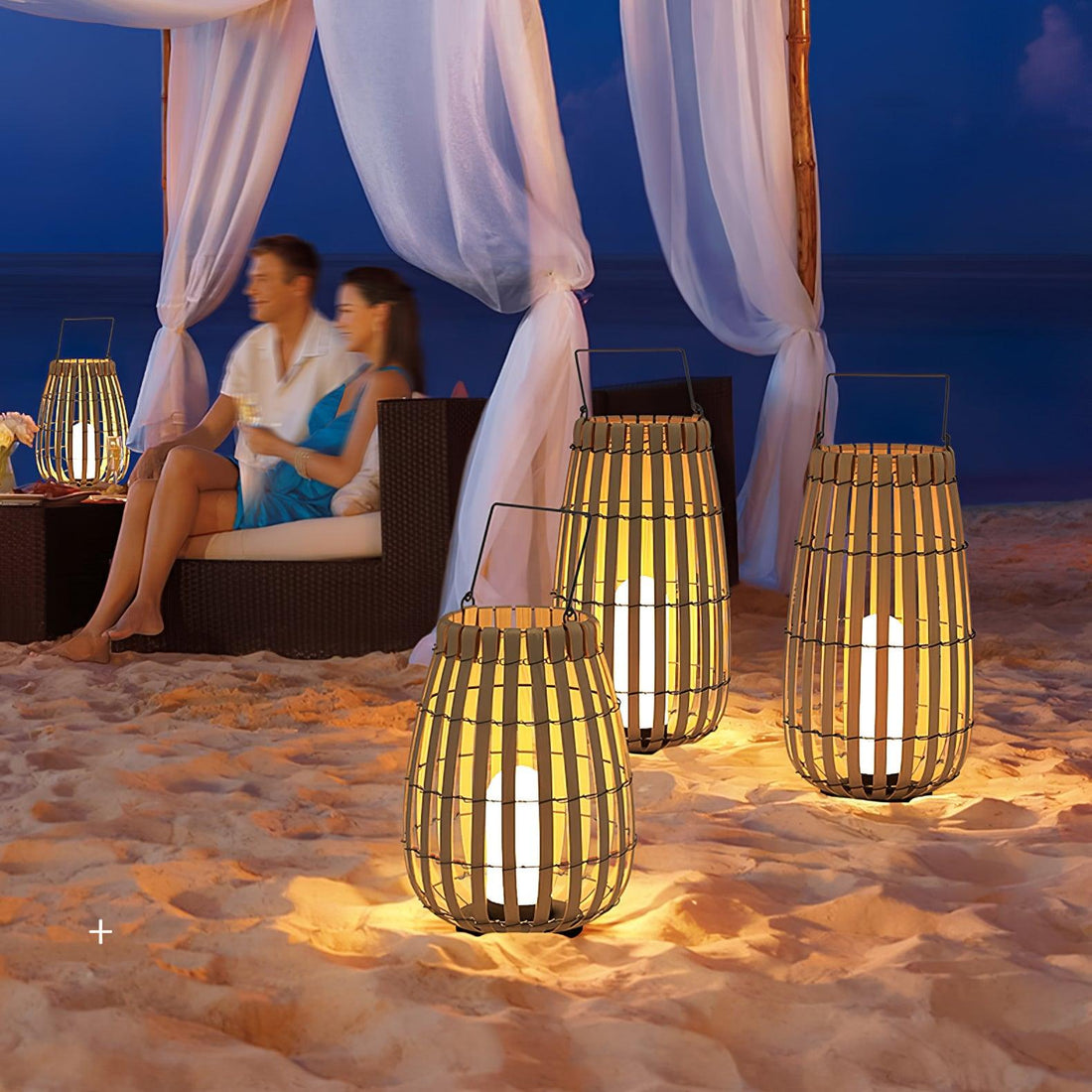 Tropic Braid Outdoor Lamp - Faux-Rattan Metal Waterproof