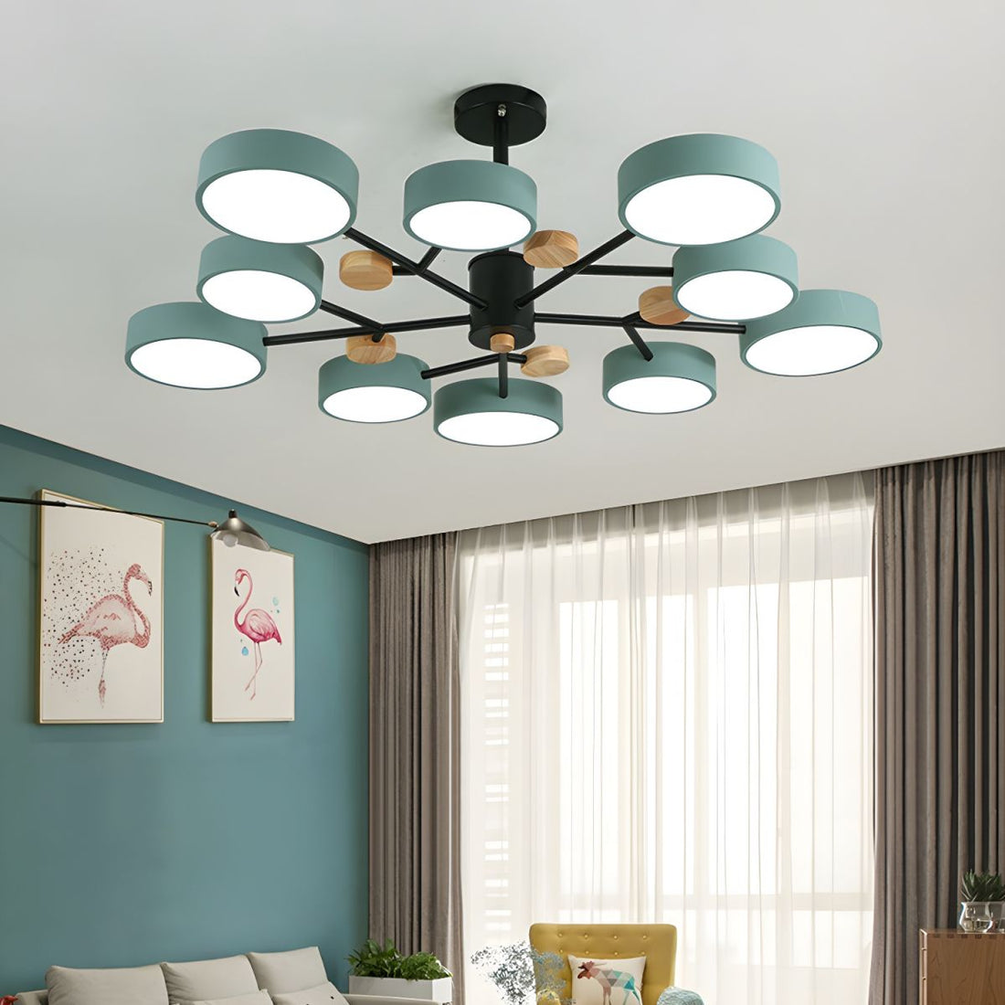 Modern Acrylic Chandelier - Multiple Lamp Heads Lamp for Living Room