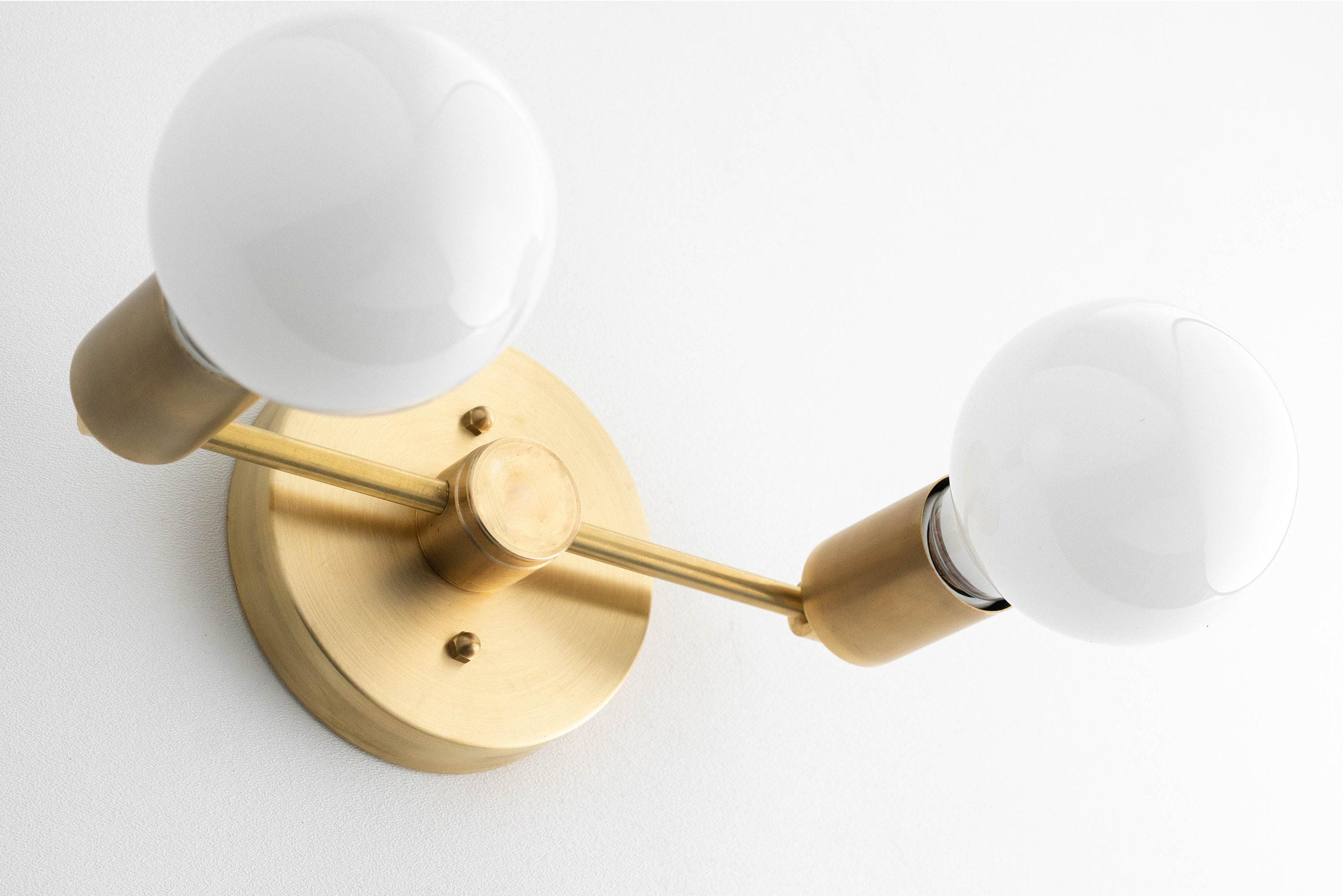 Glorica Glass Vanity Light - Modern Brass Wall Sconce for Bathroom Style