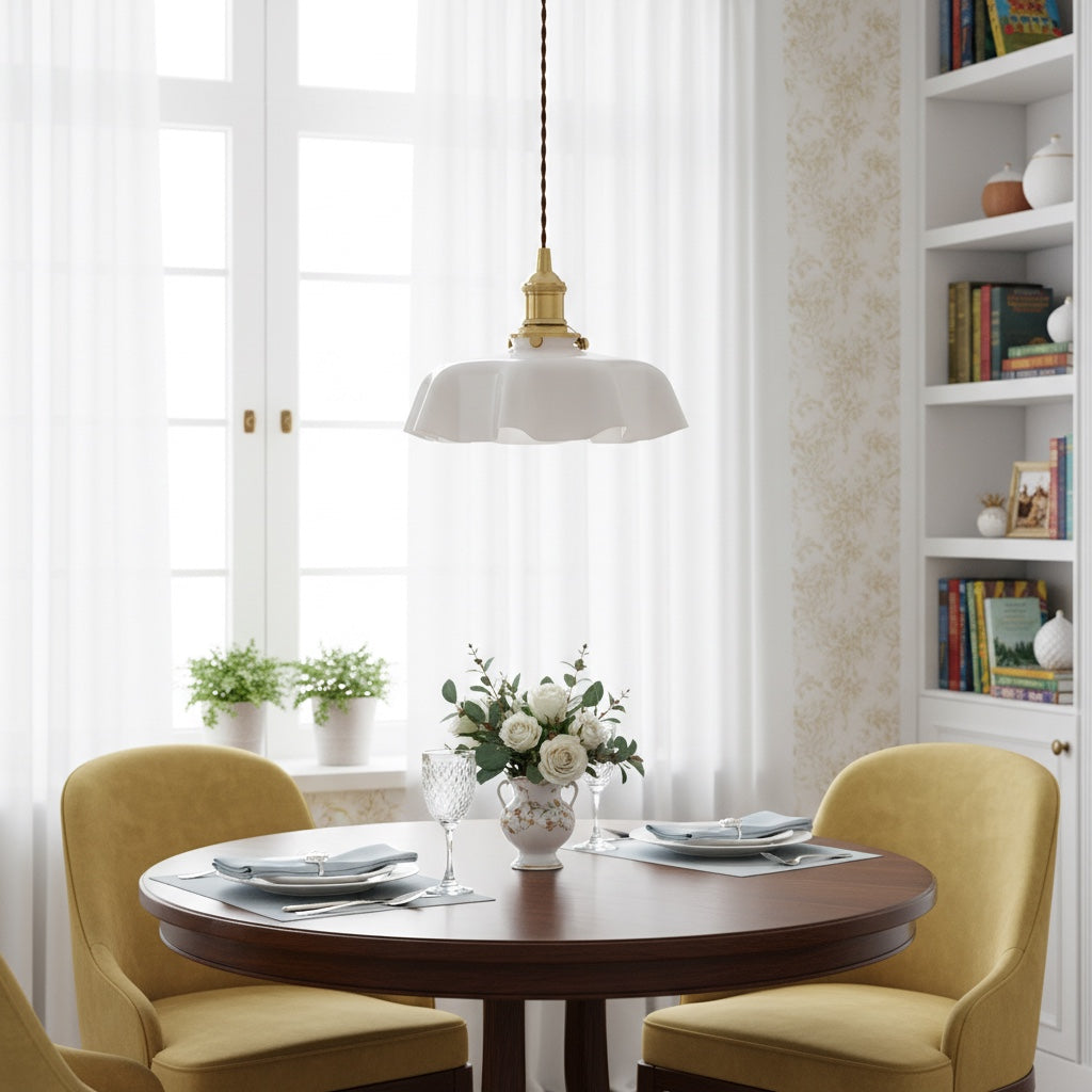 Aluneroa Vintage-inspirierte Blumen-Pendelleuchte mit sanft geschwungener Silhouette für die Innenbeleuchtung