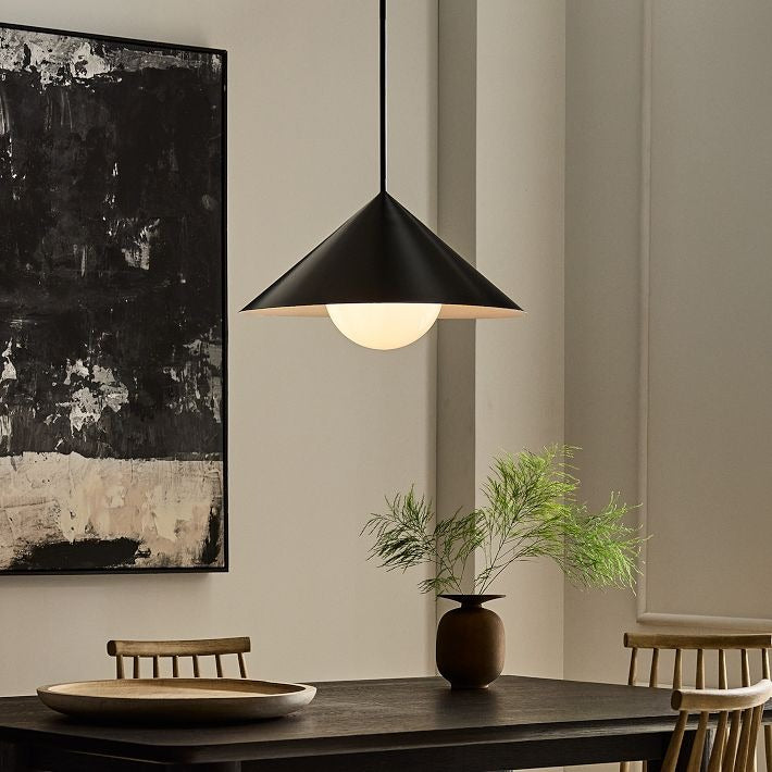 Brivana Cone Pendant Light - Mid-Century Adjustable Metal Kitchen Lamp