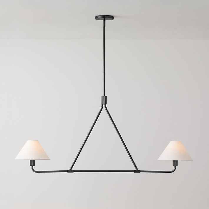 Diora Chandelier - Modern Metal Fixture with Linen Shades