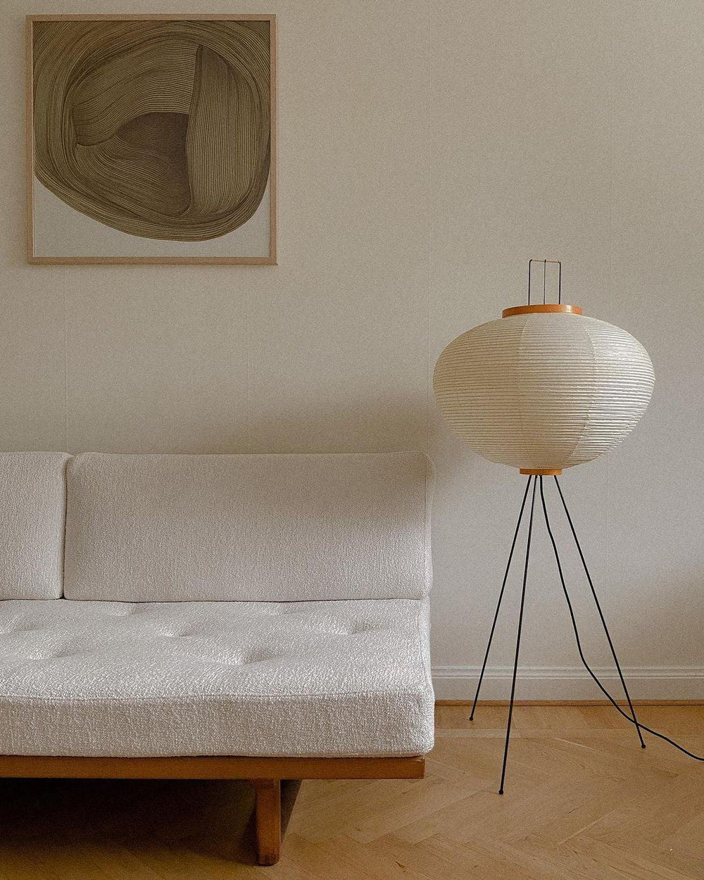 Rice Paper Floor Lamp - Bamboo Frame Soft Light for Living Room