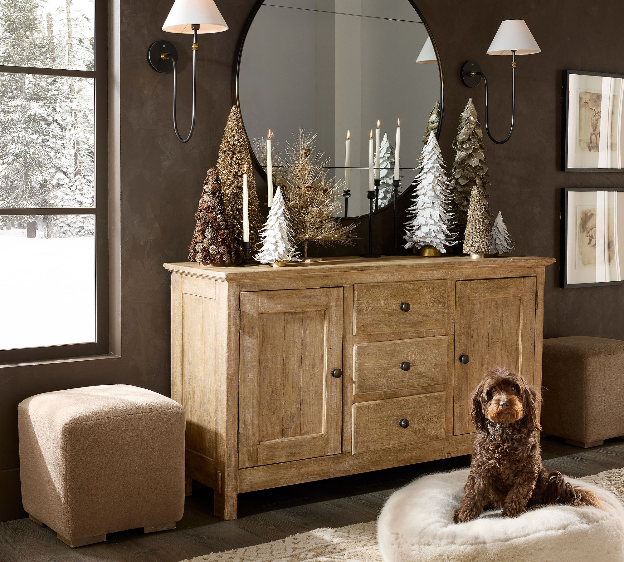 Calin Classic Sconce - Iron Wall Light with White Linen Shade