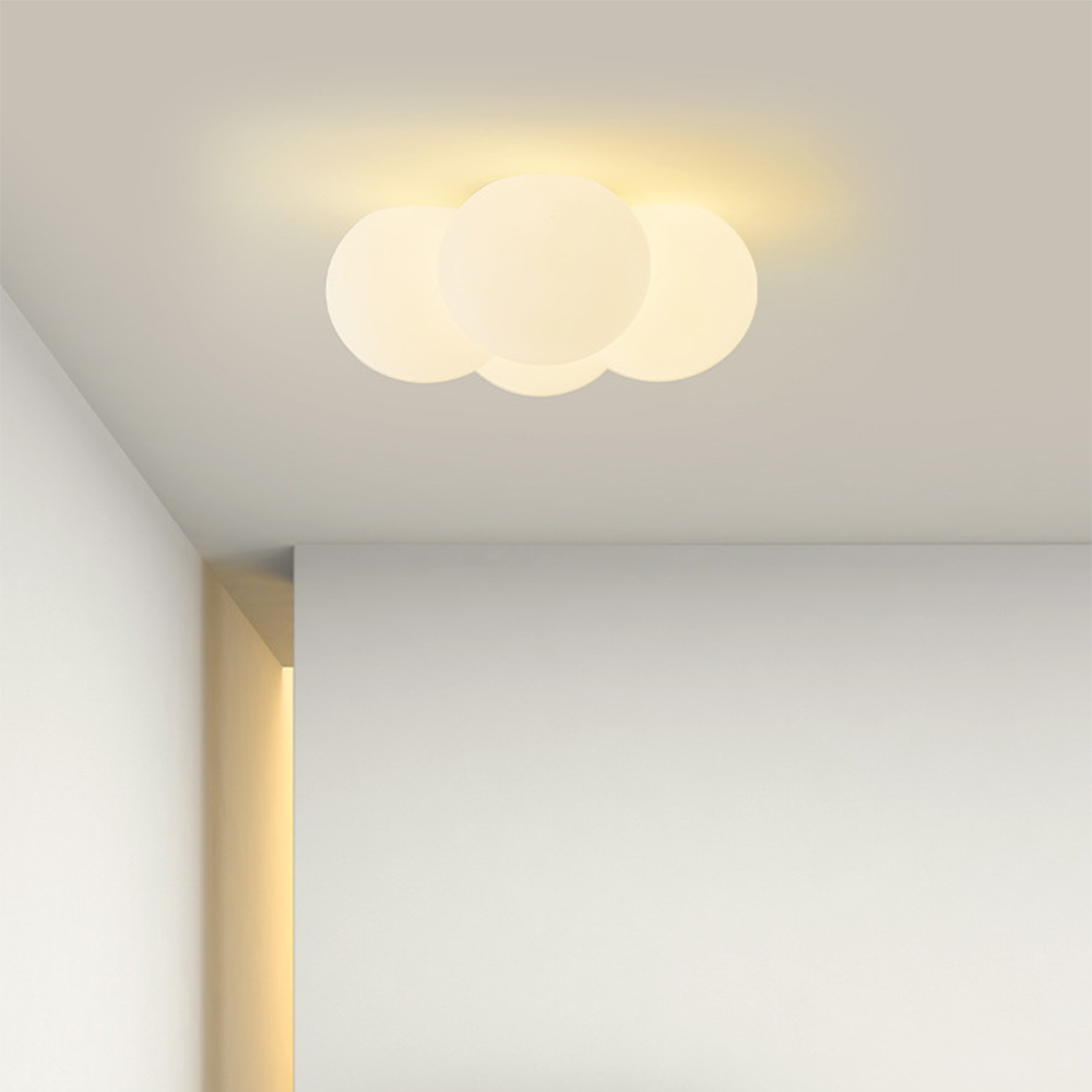 Nordic Cloud Ball Ceiling Light - Warm LED Glow for Cozy Bedroom