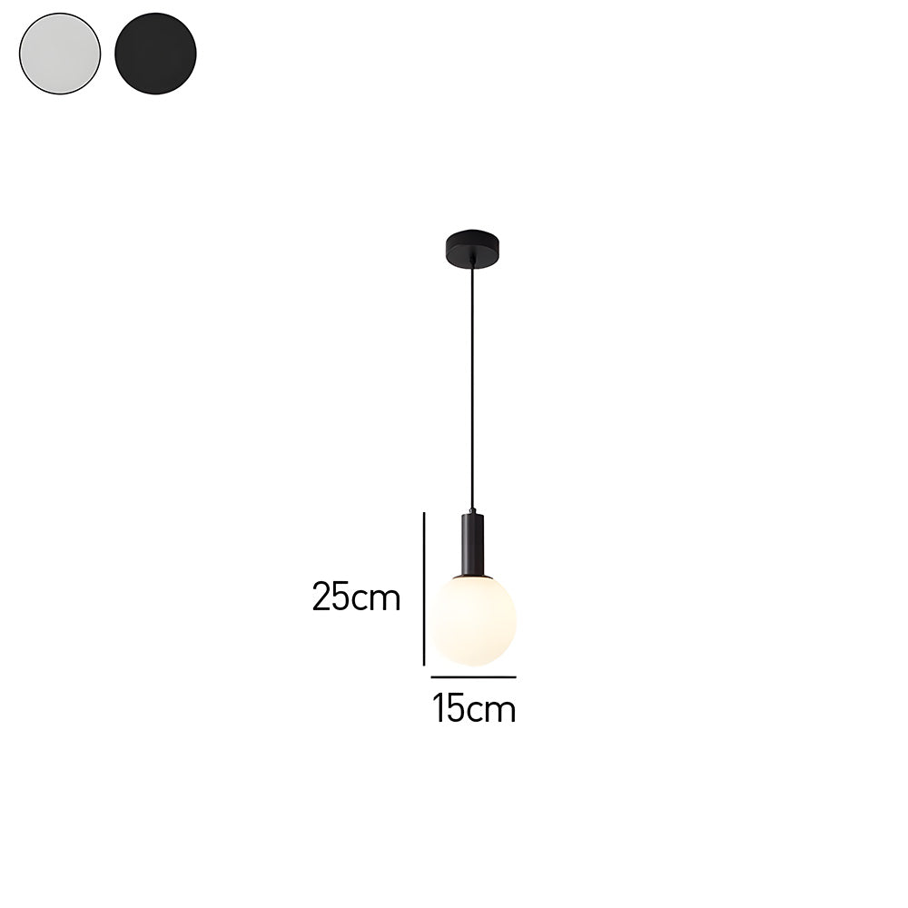 Opalescent Glass Pendant Light - Spherical Bedroom Lighting Modern