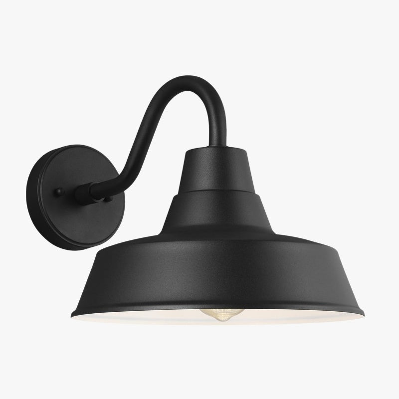 Korvi Outdoor Metal Wall Lamp - Modern Aluminum Pewter Wall Sconce