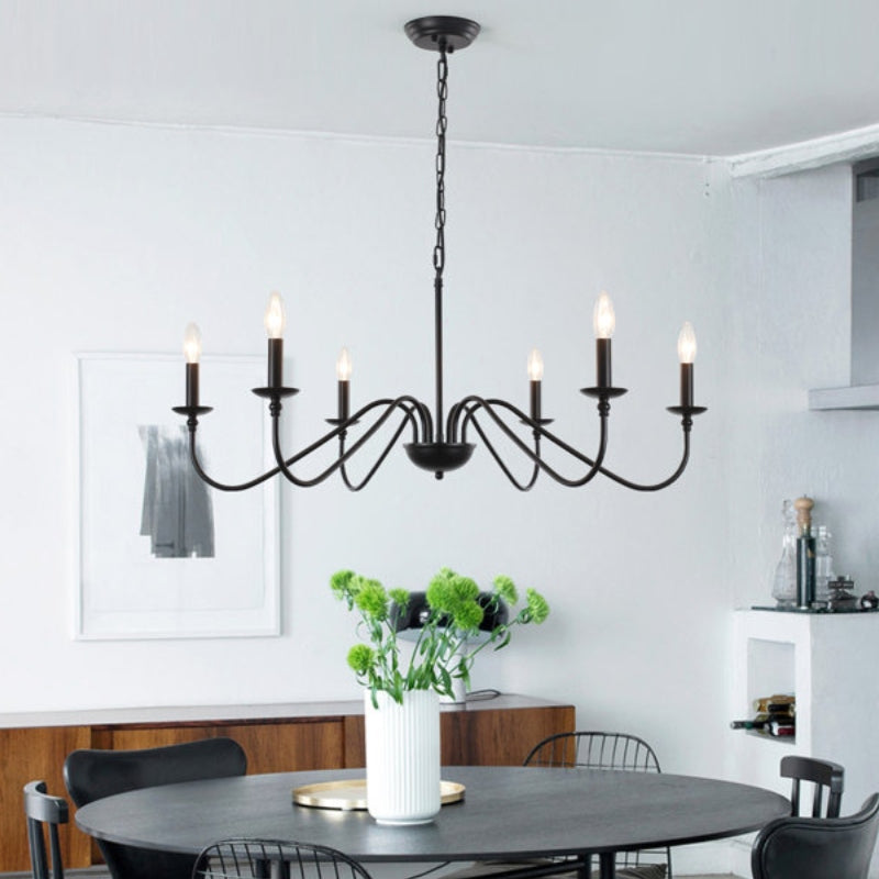 Vintage Simple Iron Candle Multi-Head Chandelier