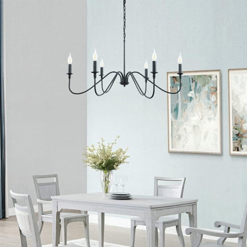 Vintage Simple Iron Candle Multi-Head Chandelier