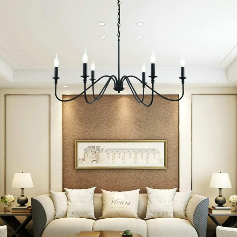 Vintage Simple Iron Candle Multi-Head Chandelier