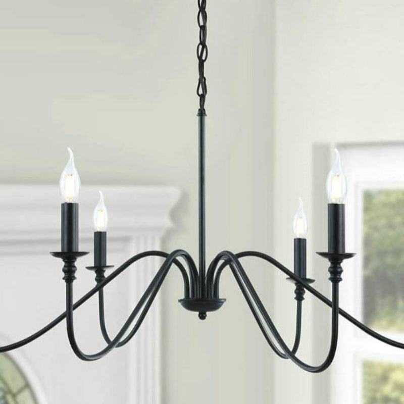 Vintage Simple Iron Candle Multi-Head Chandelier