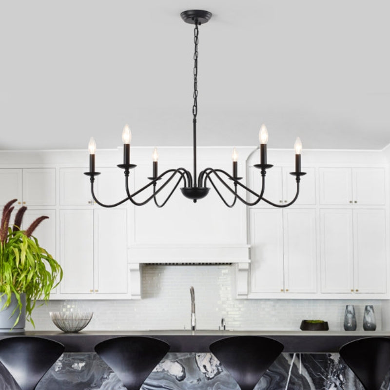 Vintage Simple Iron Candle Multi-Head Chandelier