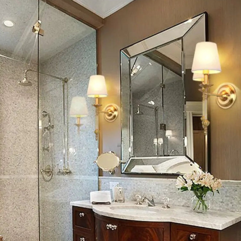 Vintage Luxury Copper Fabric Wall Lamp