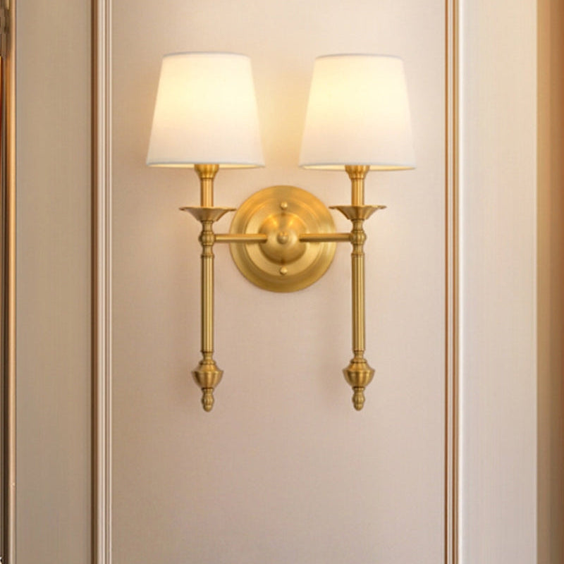 Vintage Luxury Copper Fabric Wall Lamp