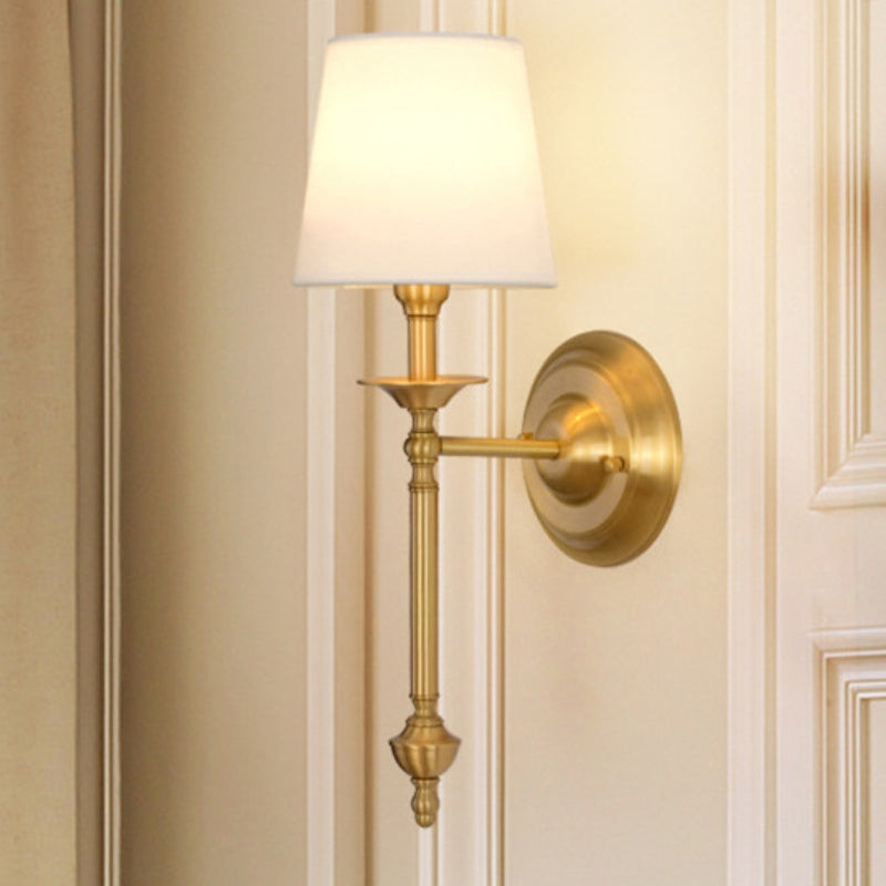 Vintage Luxury Copper Fabric Wall Lamp