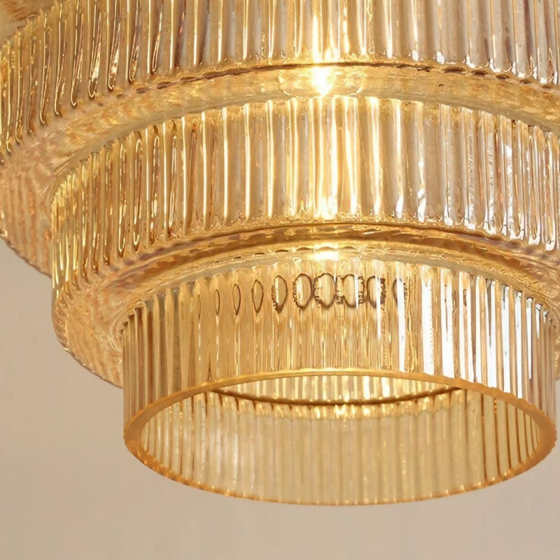 Vintage Striped Bottle Glass Timeless Pendant Light