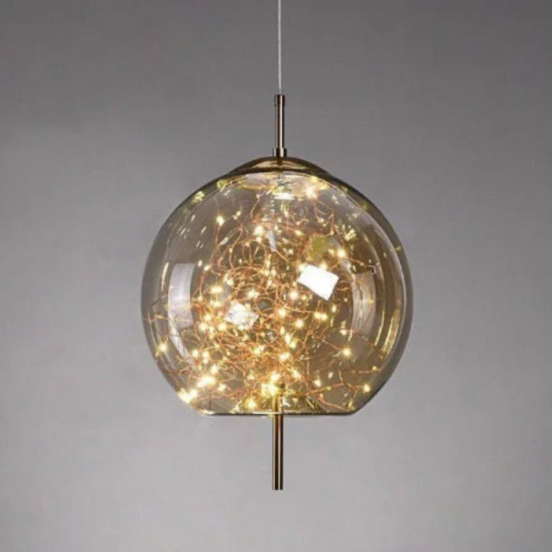 Scandinavian Star Amber Cylinder Pendant Light