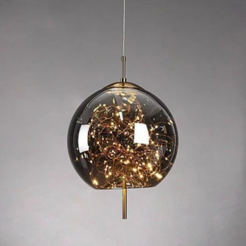 Scandinavian Star Amber Cylinder Pendant Light