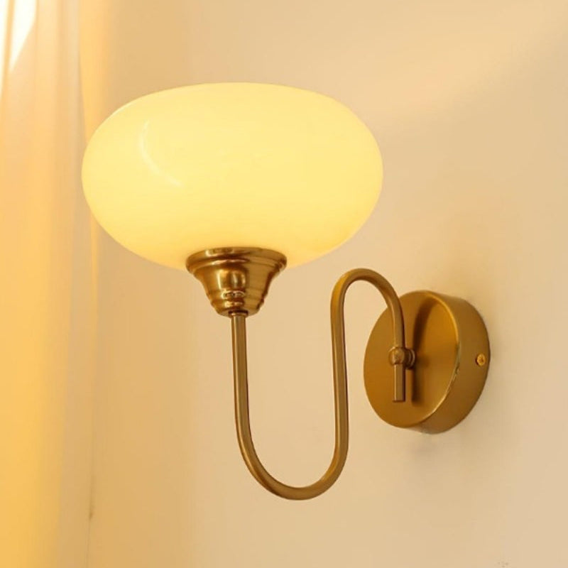 Bauhaus Orb Glas Metall Wandleuchte