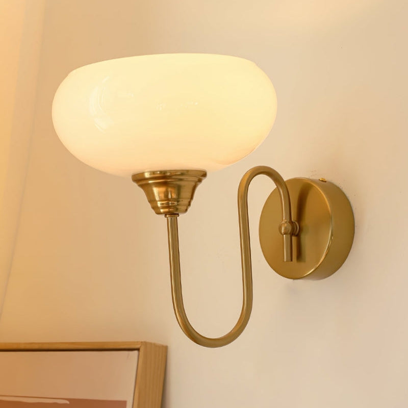 Bauhaus Orb Glas Metall Wandleuchte