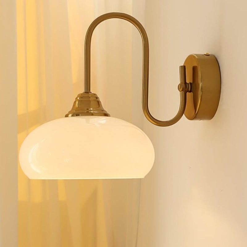 Bauhaus Orb Glas Metall Wandleuchte