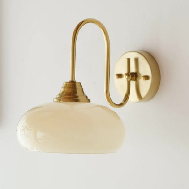 Bauhaus Orb Glas Metall Wandleuchte