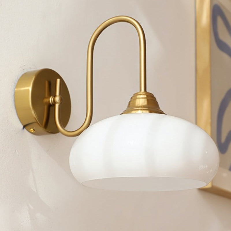 Bauhaus Orb Glas Metall Wandleuchte