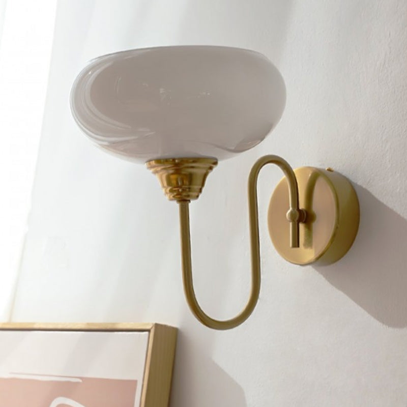 Bauhaus Orb Glas Metall Wandleuchte