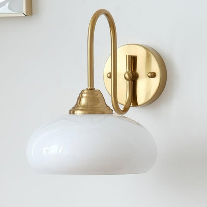 Bauhaus Orb Glas Metall Wandleuchte