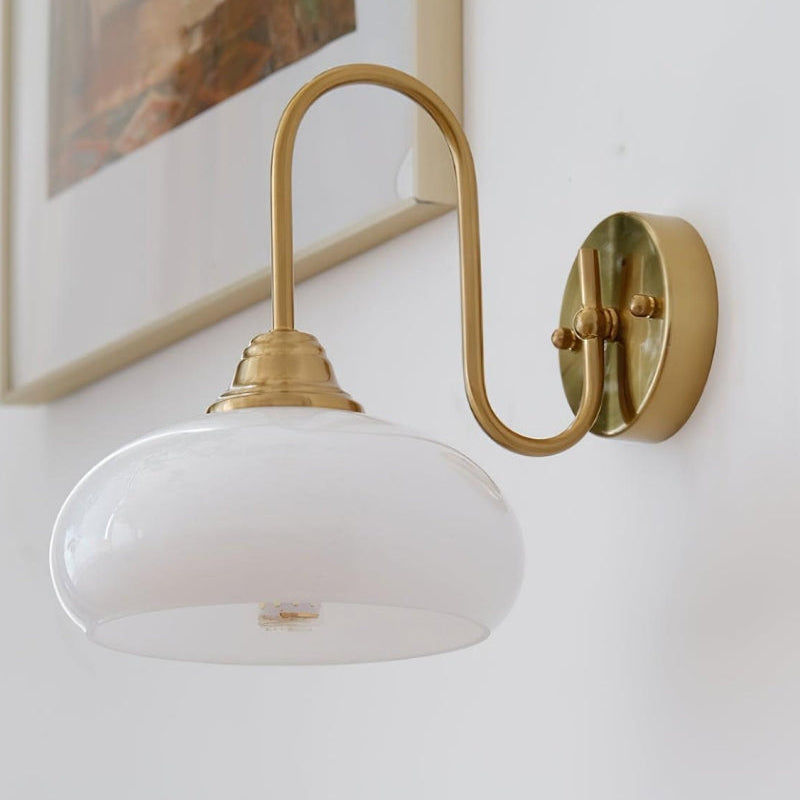 Bauhaus Orb Glas Metall Wandleuchte