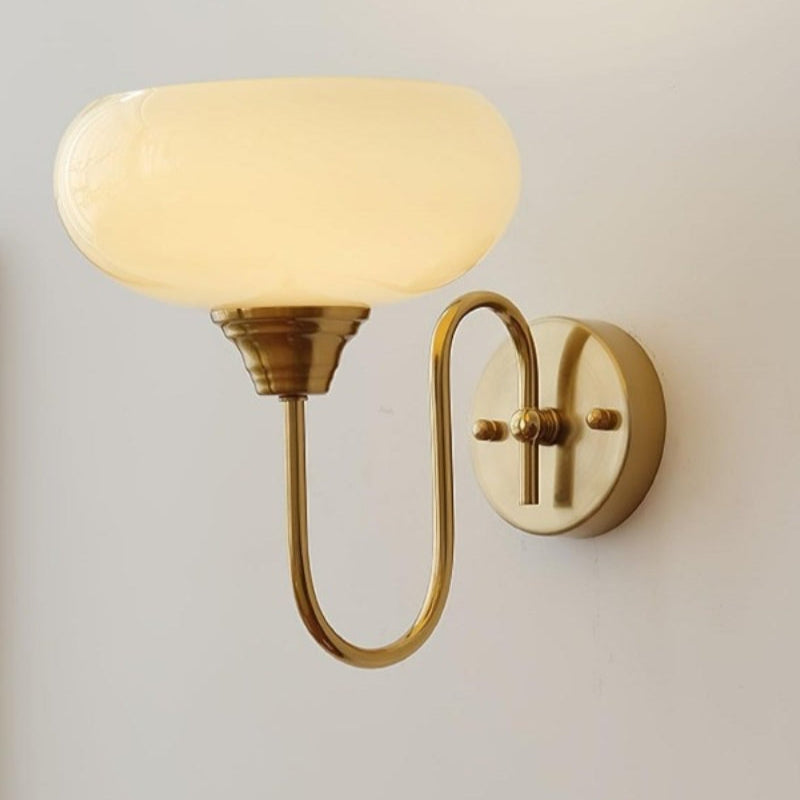 Bauhaus Orb Glas Metall Wandleuchte