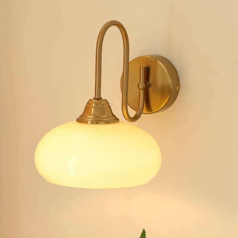 Bauhaus Orb Glas Metall Wandleuchte