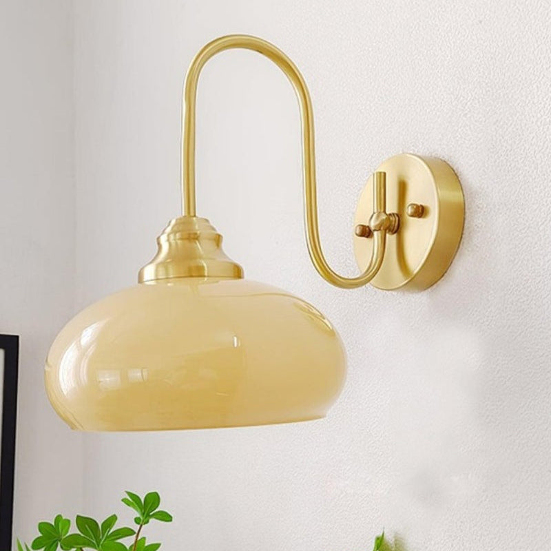 Bauhaus Orb Glas Metall Wandleuchte