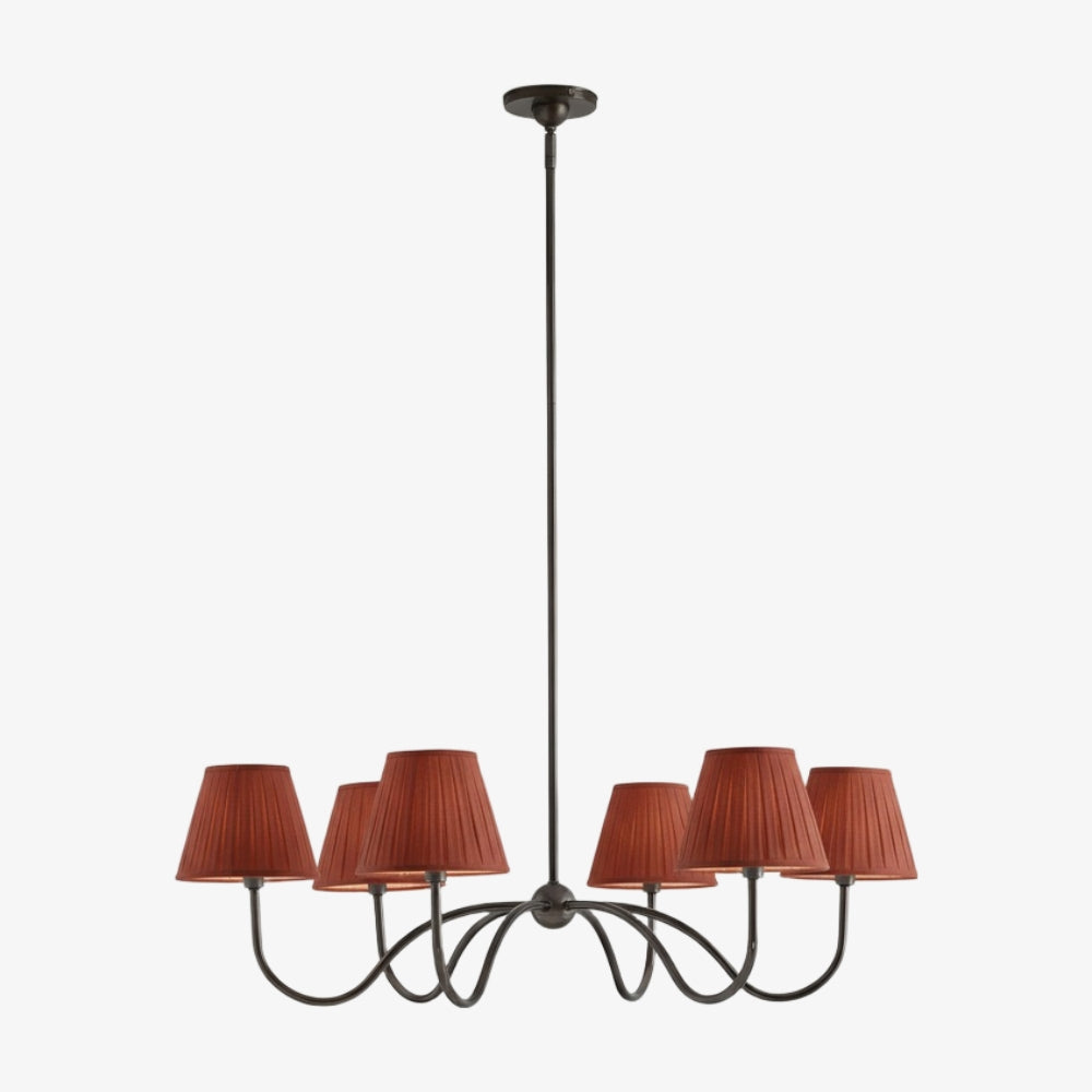 Luvora Modern Multi-Head Pleated Shade Chandelier - Stylish Fabric Ceiling Fixture