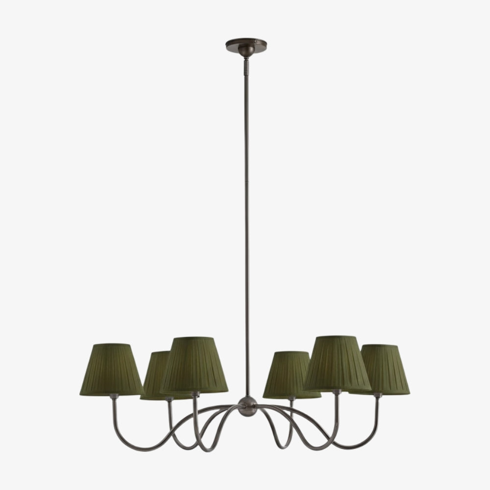 Luvora Modern Multi-Head Pleated Shade Chandelier - Stylish Fabric Ceiling Fixture