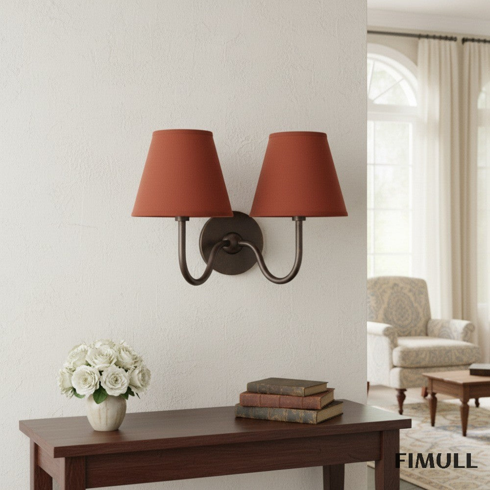 Luvora Vintage Pleated Shade Wall Lamp - Modern Brass Linen Wall Lighting