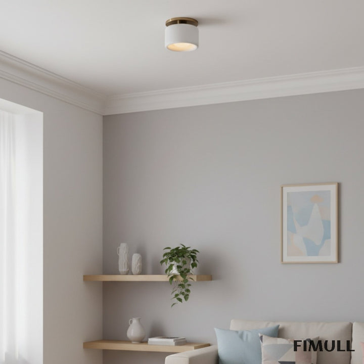 Cerova Modern Porcelain Flush Mount Ceiling Light– Elegant Ivory Shade