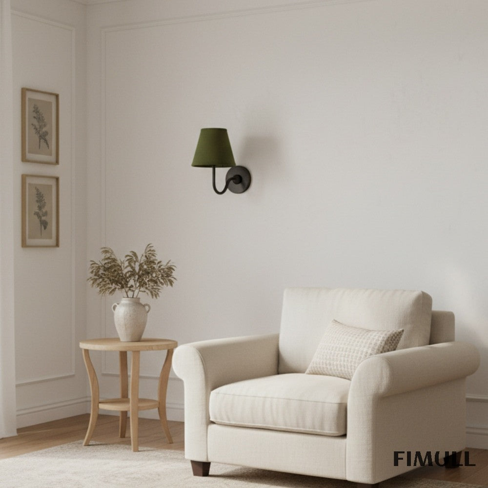 Luvora Vintage Pleated Shade Wall Lamp - Modern Brass Linen Wall Lighting