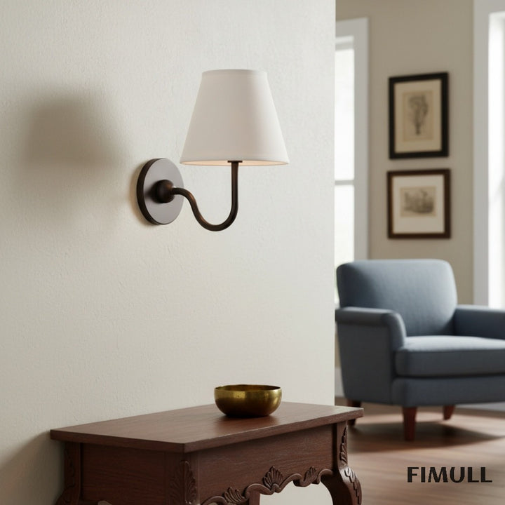 Luvora Vintage Pleated Shade Wall Lamp - Modern Brass Linen Wall Lighting