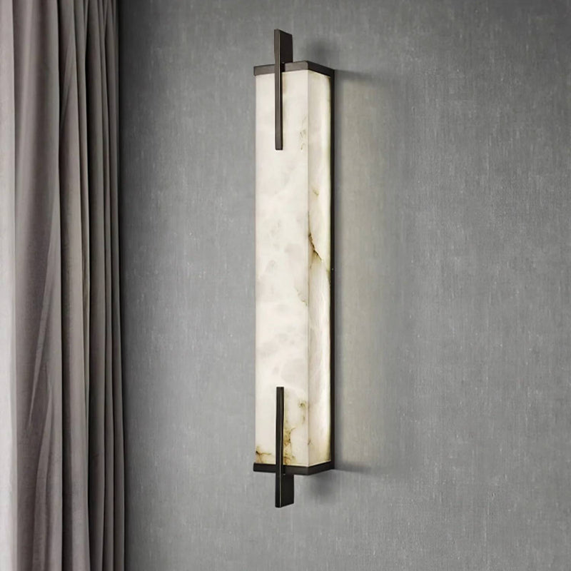 Luxury Rectangle Alabaster Long Wall Lamp
