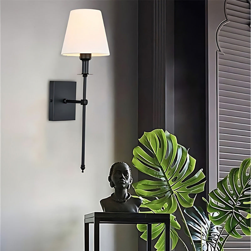 Klassische wiederaufladbare kabellose LED-Wandleuchte aus Stoff