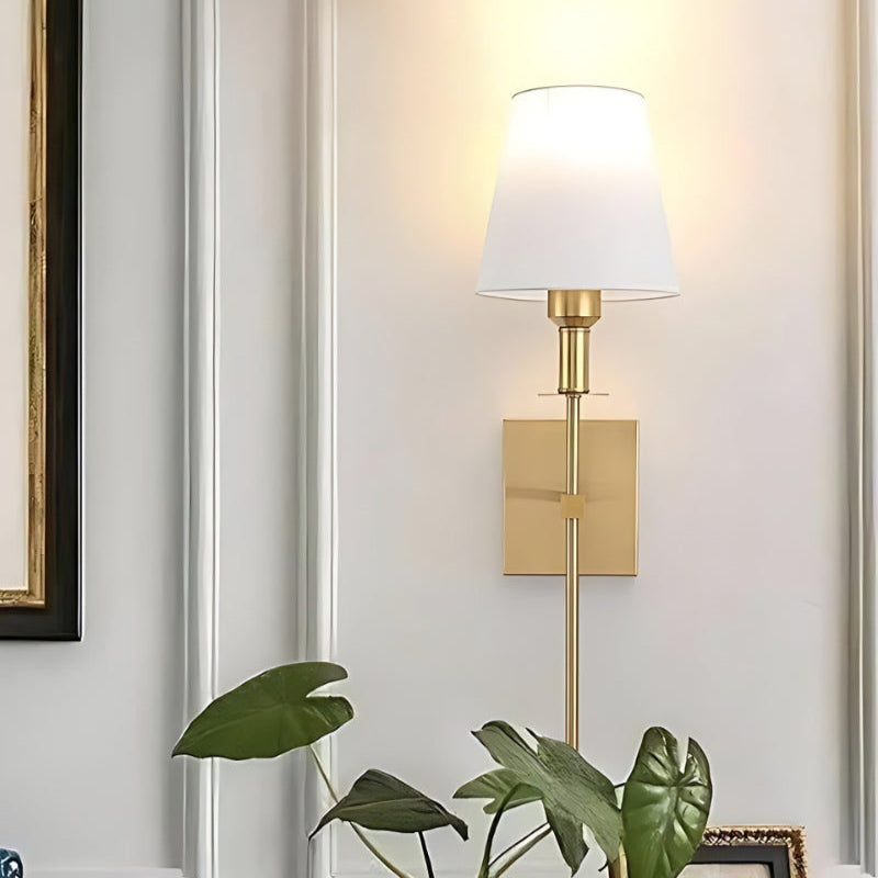 Klassische wiederaufladbare kabellose LED-Wandleuchte aus Stoff