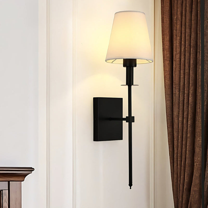 Klassische wiederaufladbare kabellose LED-Wandleuchte aus Stoff