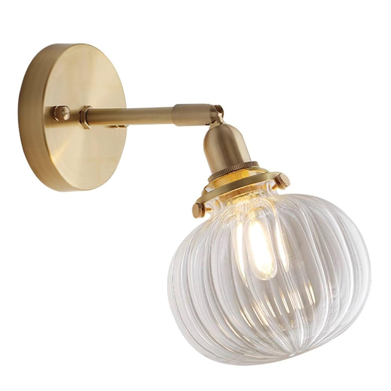 Vintage Brass Pumpkin Aisle Wall Light